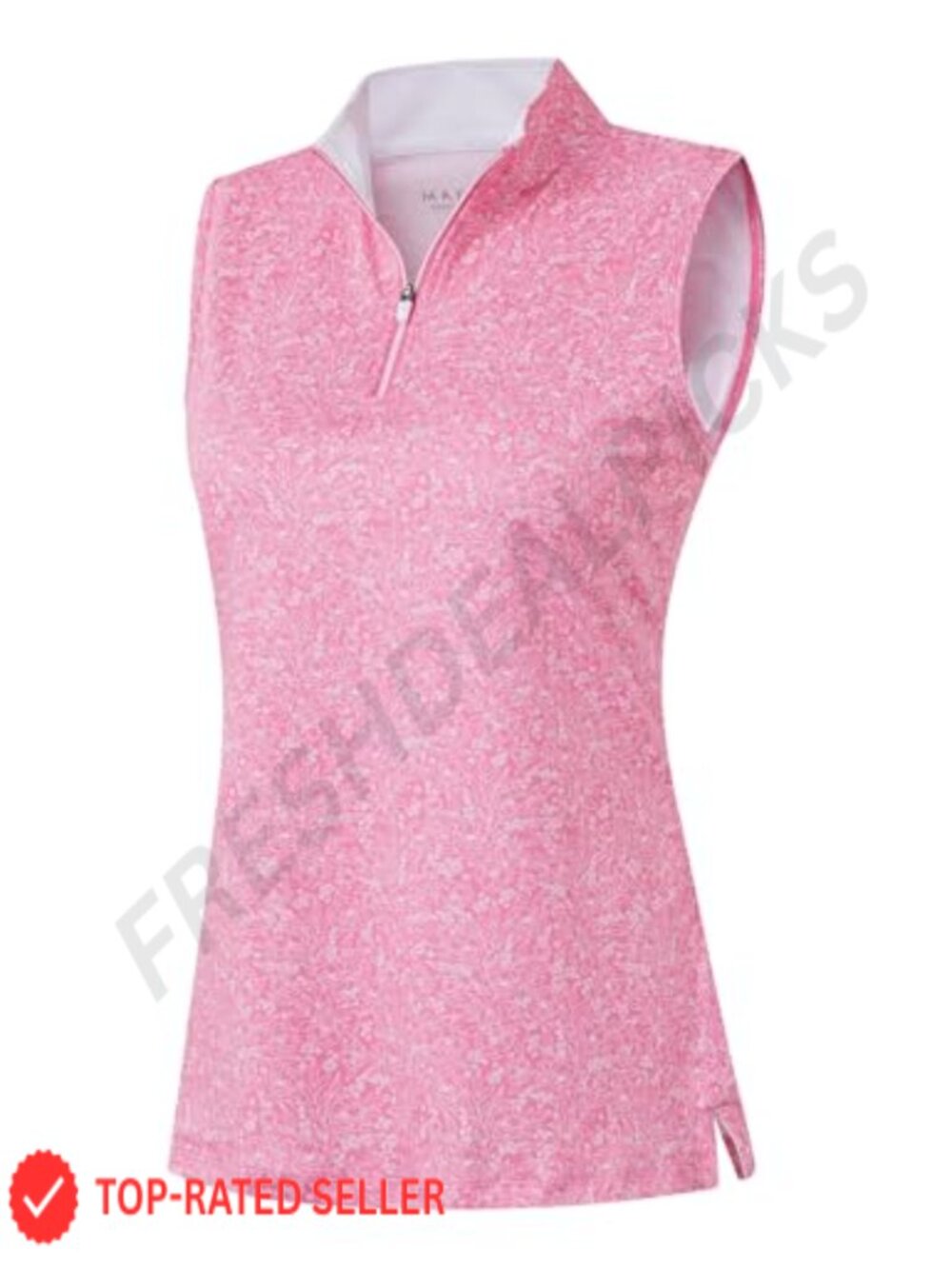 Womens Sleeveless Golf Polo Quarter Zip Mock Neck Tennis Tank Top